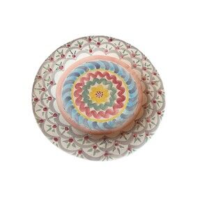 Mackenzie Childs STOKE GABRIEL , ROSE COTTAGE, AURORA Dinner Plates Set Of 3